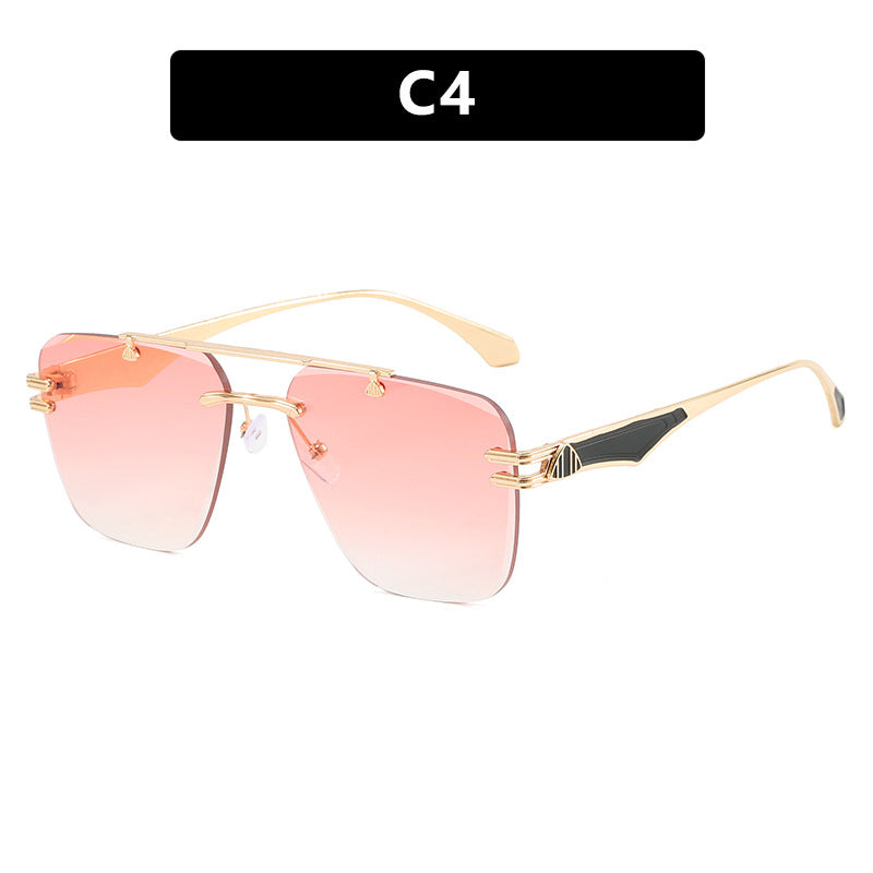 Frameless sunglasses, new trendy women's sunglasses, UV resistant driving ins, European and American sunglasses, high-end feel