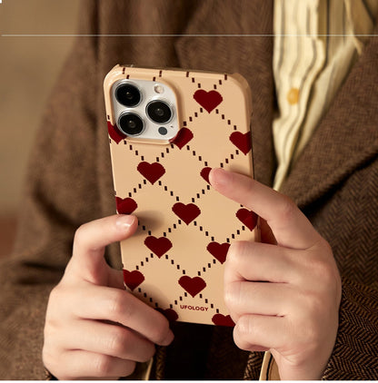 Autumn Winter Retro Heart iPhone Case