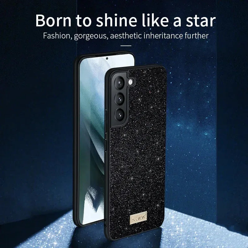glitter-leather-case-drop-resistant-samsung-phone-case - Viexta