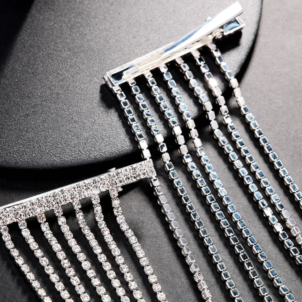 Rhinestone Multi-layer Barrettes Shining Hair Accessories - Viexta