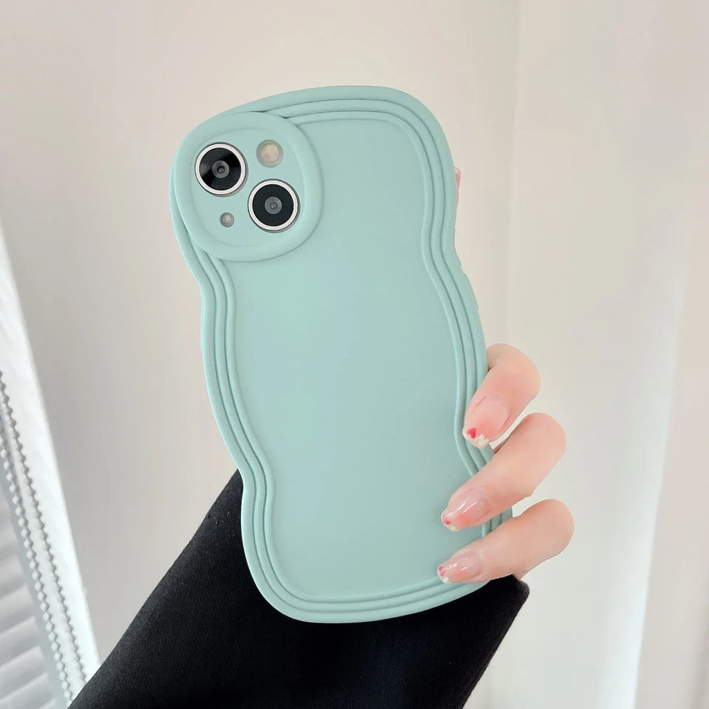 Liquid Solid Color Wavy Edge iPhone Case - Viexta