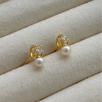 Shell Pearls Sterling Silver Ear Clip - Viexta