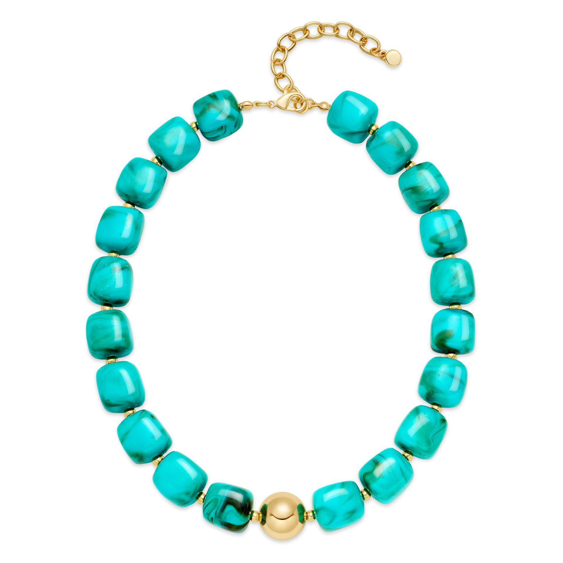 Bohemian-style Multicolor Resin Bead Necklace