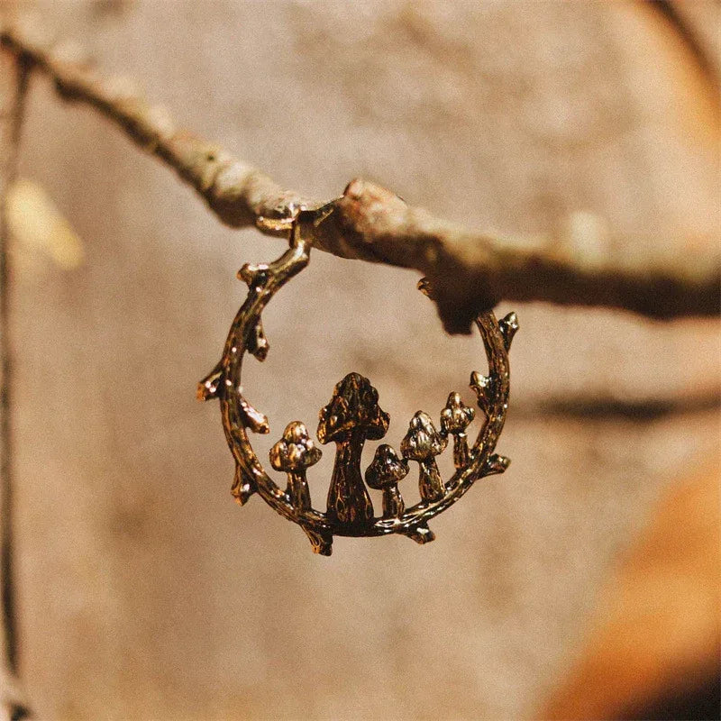 Trendy Vintage Mushroom Hoops - Viexta