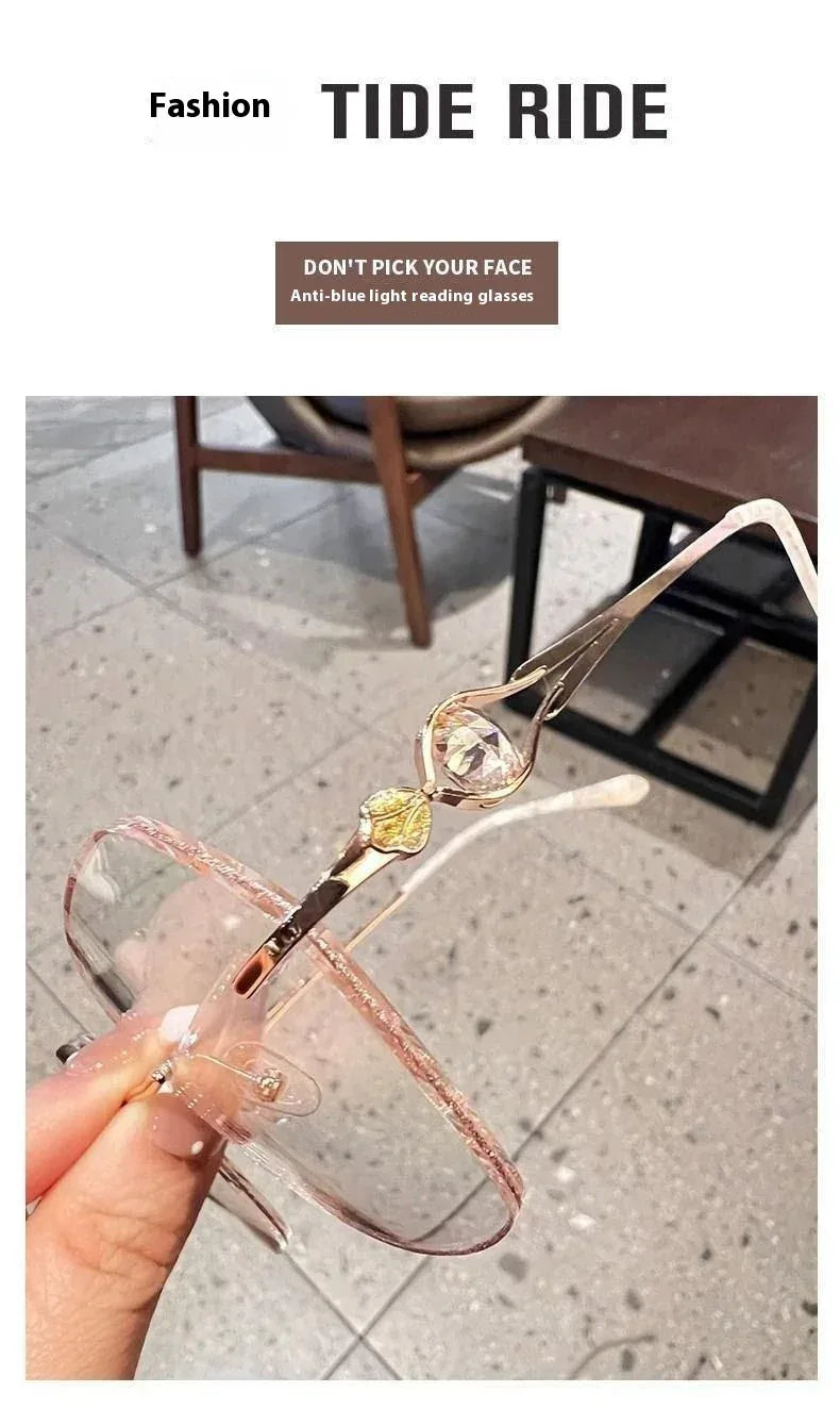 champagne-gold-frameless-polygon-anti-blue-glasses - Viexta