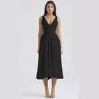 V-neck A-line Dresses With Pockets