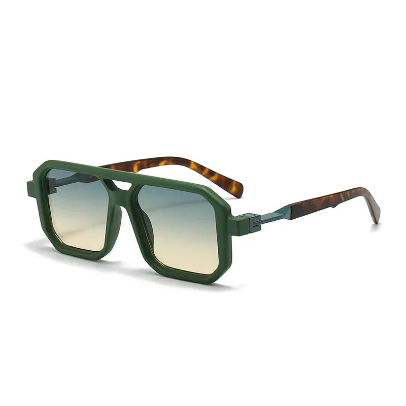 Retro Double Beam Pilot Catwalk Light Luxury Sunglasses - Viexta