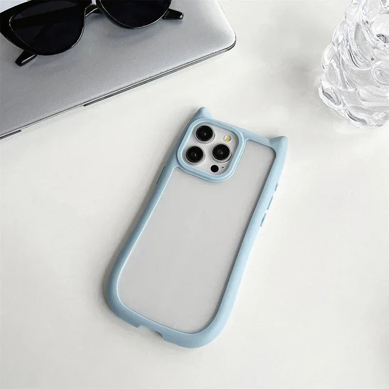 magnetic-shell-stereo-cat-ear-iphone-case - Viexta