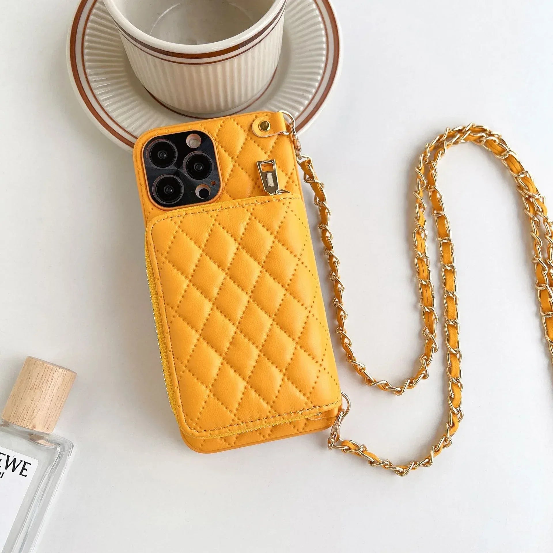 Crossbody Card Case Rhombus iPhone Case - Viexta