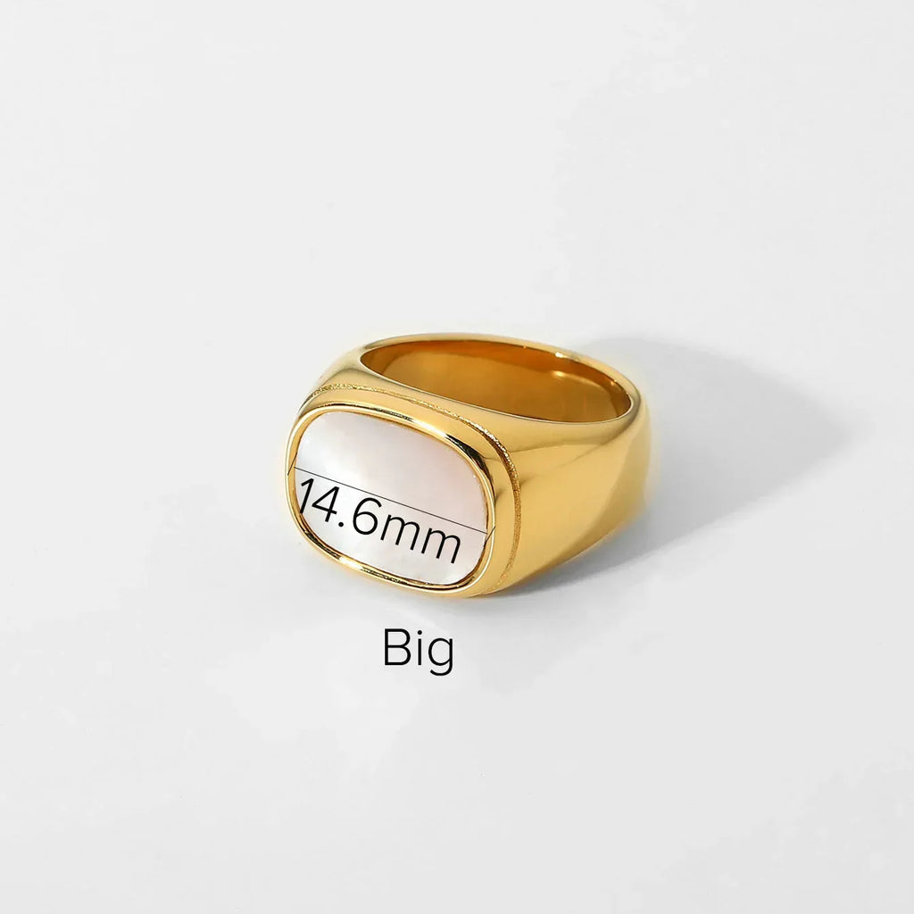 18K Gold Vacuum Plating Shell Ring - Viexta