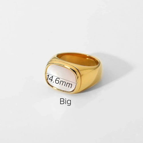 18K Gold Vacuum Plating Shell Ring - Viexta
