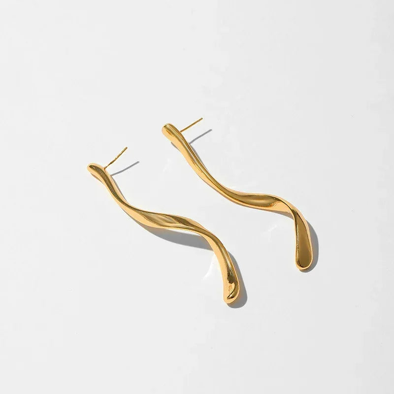 Irregular Line Design Ear Studs - Viexta