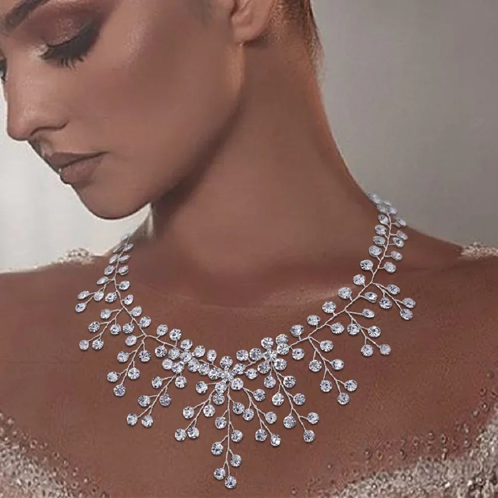 Tassel Rhinestone Necklace - Viexta