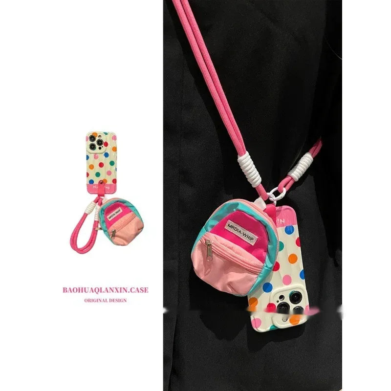 Polka Dot Bookbag iPhone Case - Viexta