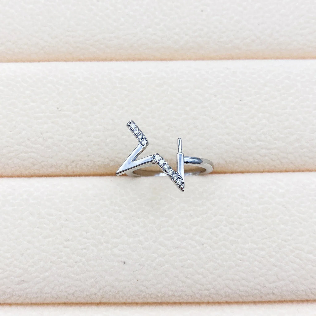 Micro Inlaid Zircon Geometric Ring - Viexta