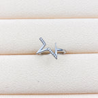 Micro Inlaid Zircon Geometric Ring