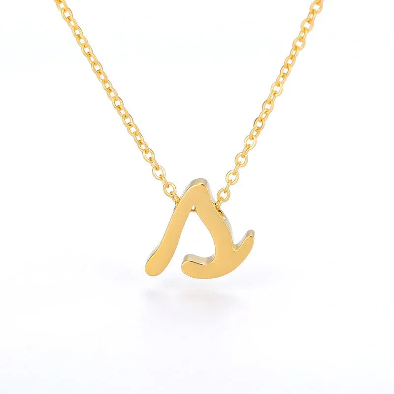 Small Letter Hollow Stainless Necklace - Viexta