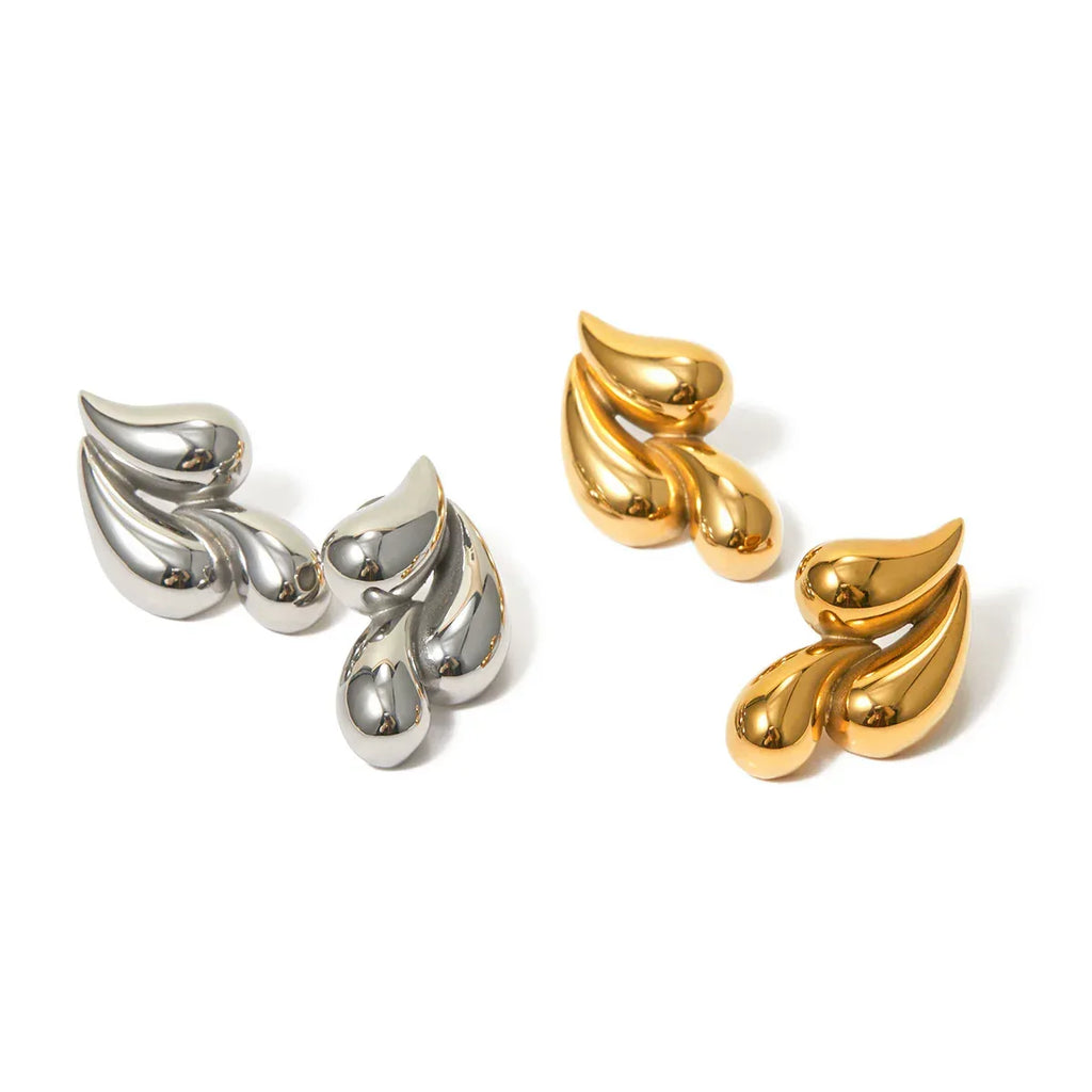 18K Gold Stainless Steel Water Drop Earrings - Viexta