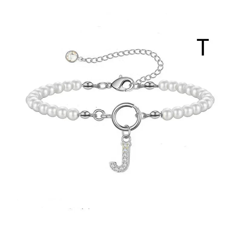 6mm Pearl Bracelet Buckle Letter - Viexta