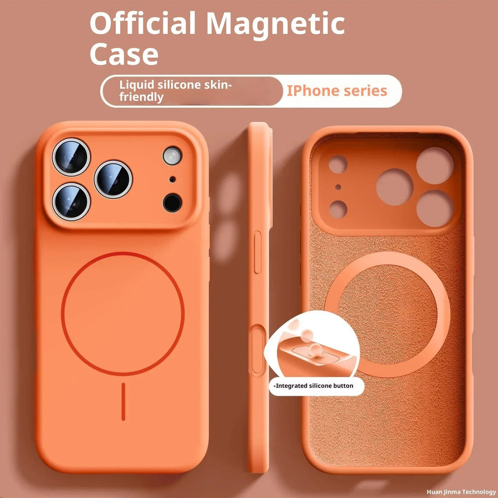 Fine Circle Magnetic iPhone Case Liquid Silicone - Viexta