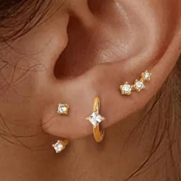 Zircon Butterfly Three-piece Earclips - Viexta