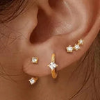 Zircon Butterfly Three-piece Earclips - Viexta