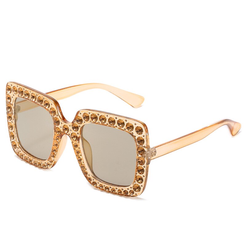 Vintage Oversized Square Colorful Diamond Sunglasses