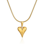 Heart-shaped Stainless Steel Studs and Necklace - Viexta