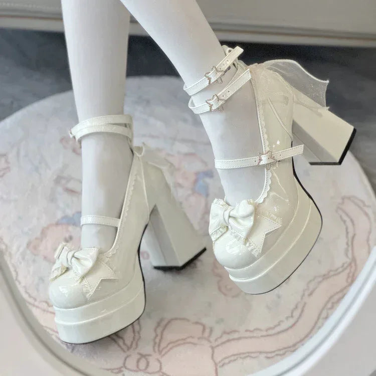 Lolita Waterproof Platform High Heels Women - Viexta