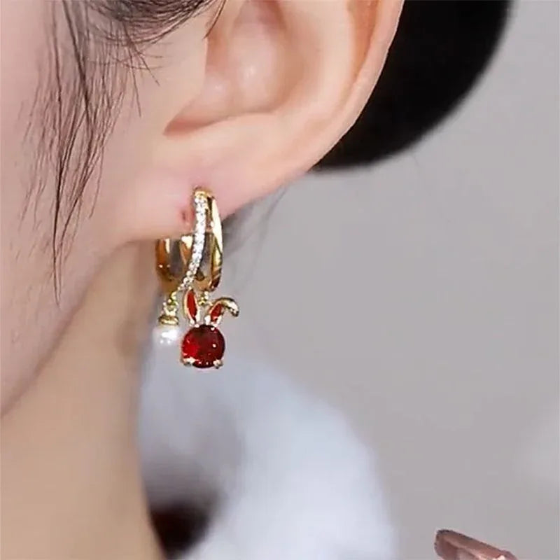 High-grade Pearl Zircon Earrings - Viexta
