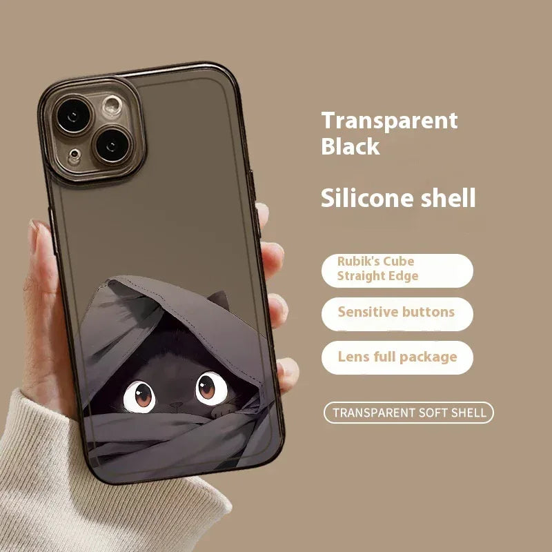 Black Cat High Sense Couple iPhone Case - Viexta