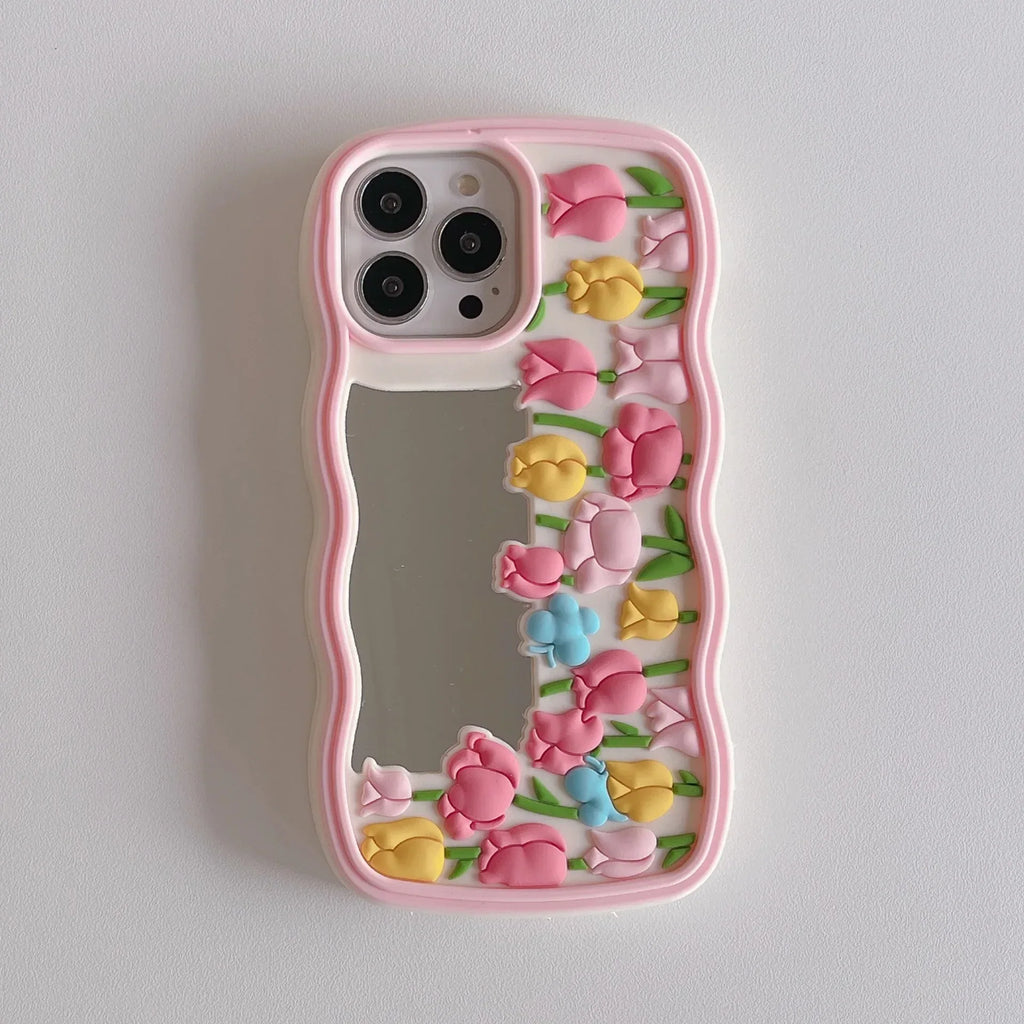 wavy-edge-full-version-tulip-mirror-iphone-case - Viexta