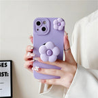 Purple Rotating Flower Silicone iPhone Case