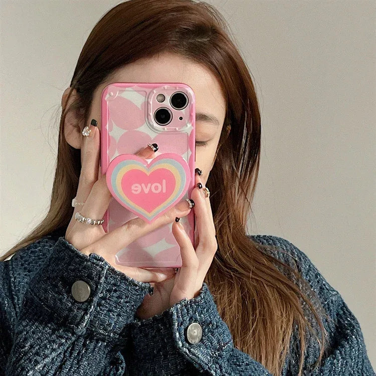 Girl Rainbow Love Bracket iPhone Case - Viexta