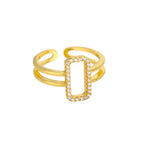 Cold Micro-set Zircon Adjustable Ring - Viexta
