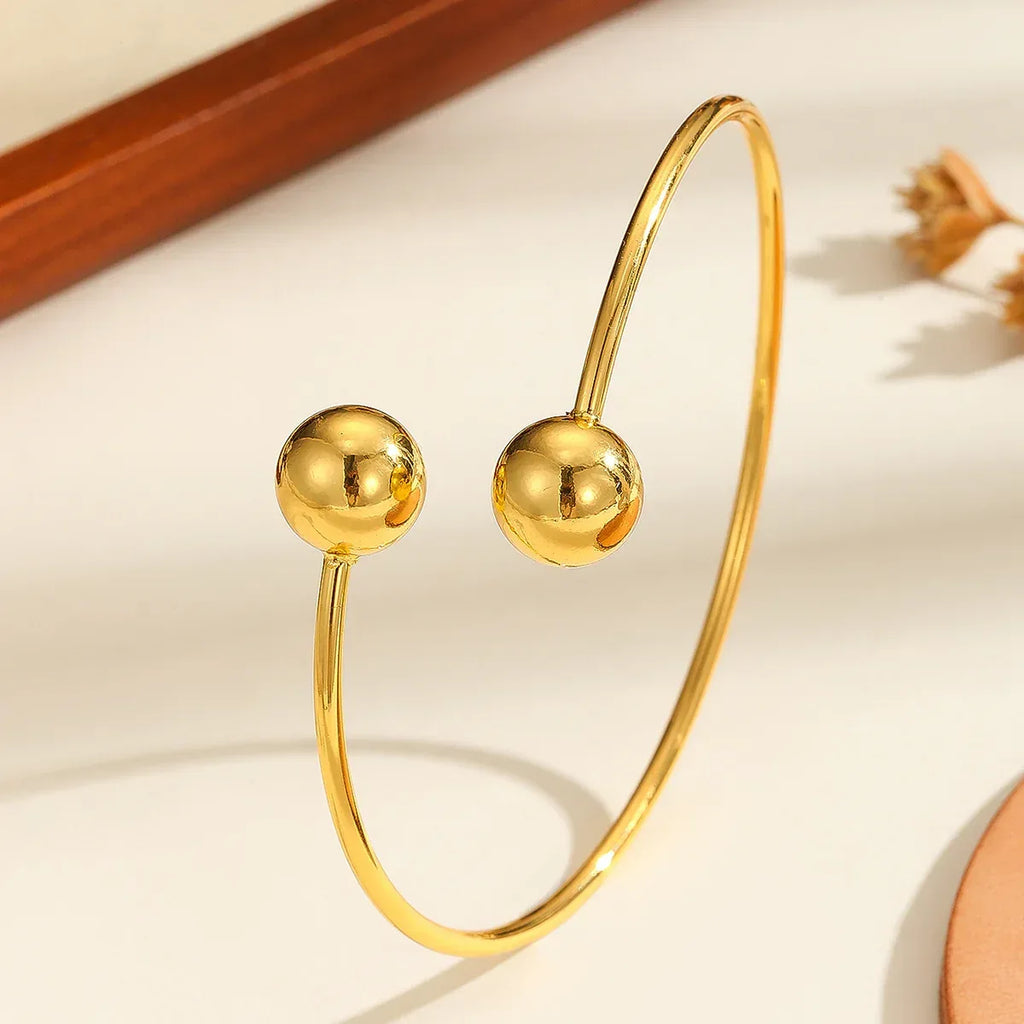 18k Gold Double Headed Bead Bracelet - Viexta