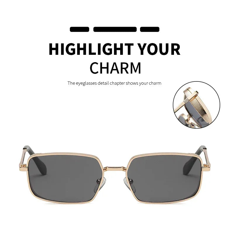 Metal Punk Square Sunglasses - Viexta