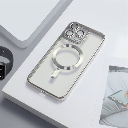 Electroplating CD Pattern Magnetic Suction Lens Protector iPhone case