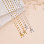 Rhinestone Bowknot Pendant Necklace