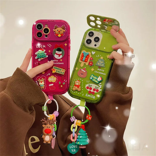 Xmas Santa Claus Elk Hat Charms Phone Case For IPhone