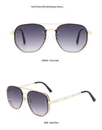 Retro Double-bridge Hollow-out Metal Sunglasses - Viexta