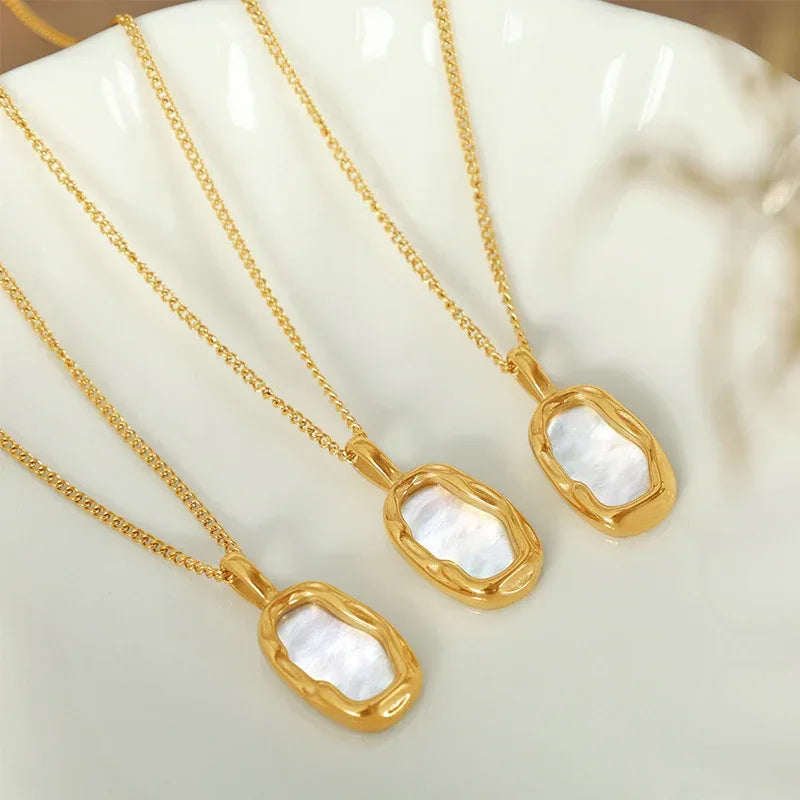 Irregular Geometric Titanium Steel Gold-plated Necklace - Viexta