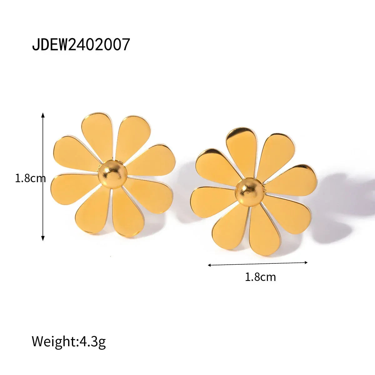 summer-18k-gold-stainless-steel-flower-earrings - Viexta