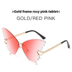 Butterfly Fashion Large Rim Gradient Color Sunglasses - Viexta