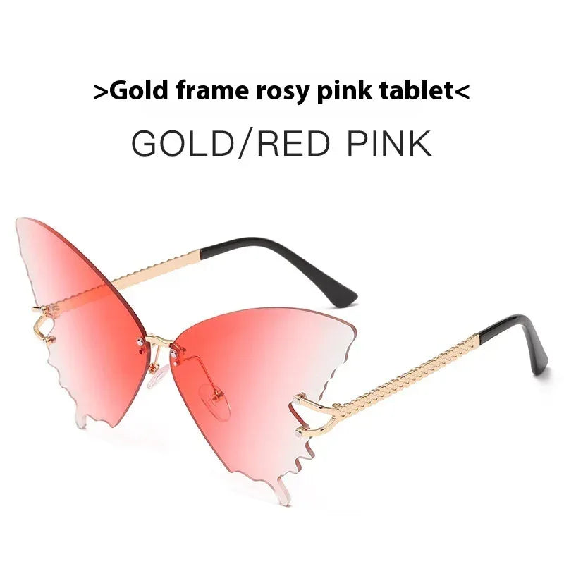 Butterfly Fashion Large Rim Gradient Color Sunglasses - Viexta