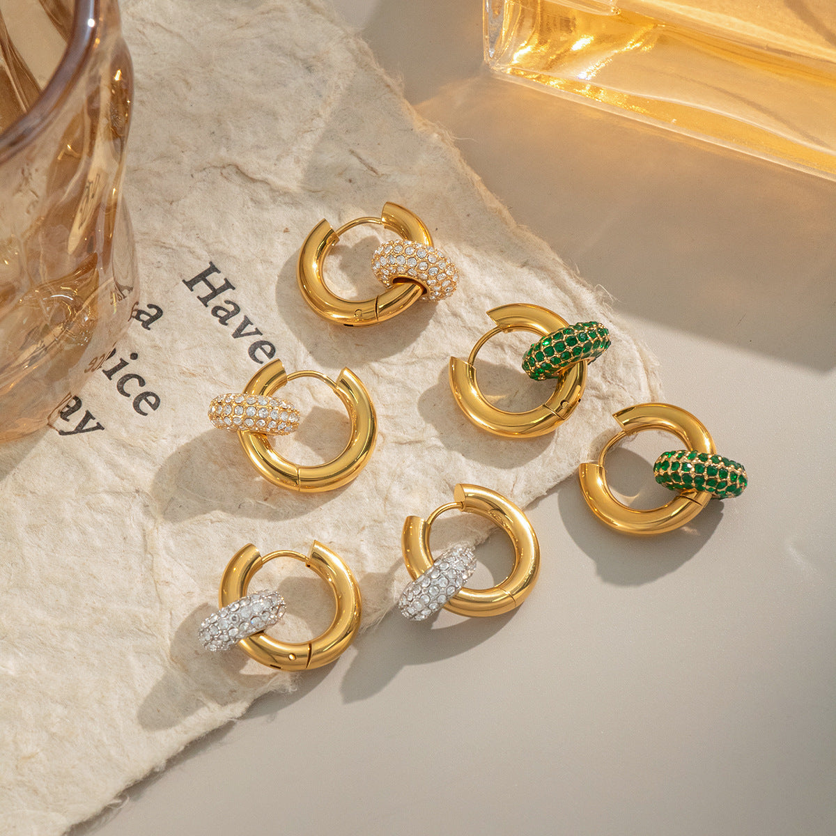 18K gold stainless steel detachable earring