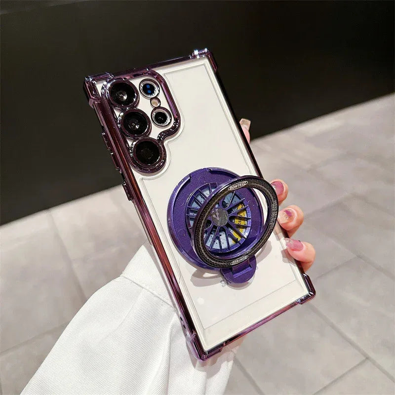 Drop-resistant Rotating Gyro Magnetic Bracket S23 Phone Case - Viexta