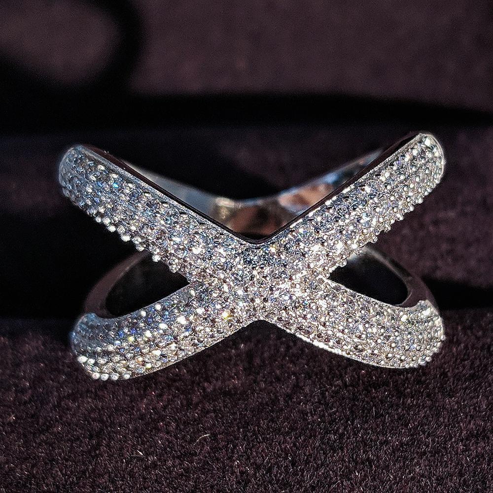 Geometric Full Diamond Luxury Women's Ring - Viexta