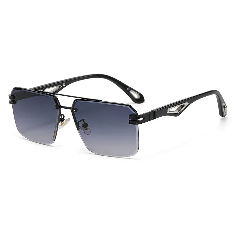 Frameless Cut-Edge Double-Bridge Sunglasses - Viexta