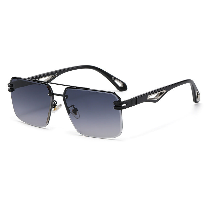 Frameless Cut-Edge Double-Bridge Sunglasses